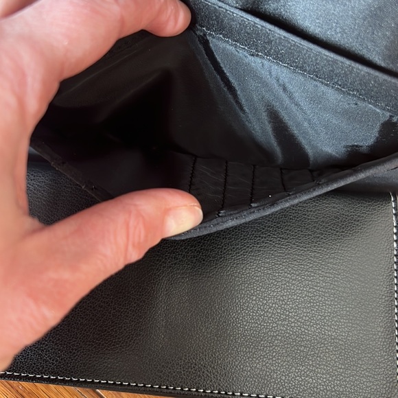 Black Leather Red Leather “K” Long Wallet / Check Book Holder - Picture 8 of 13